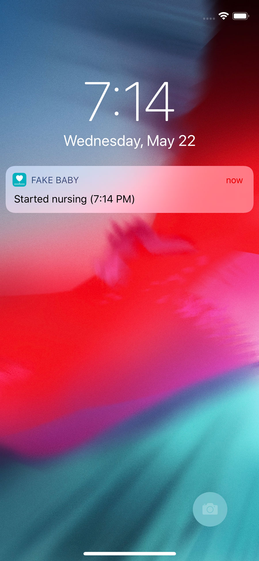 Fake baby app notifications